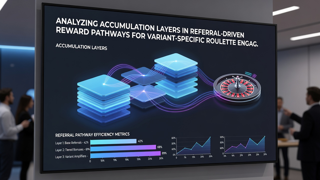 Illustration of accumulation layers building rewards from referral invitations through variant-specific roulette play on digital platforms