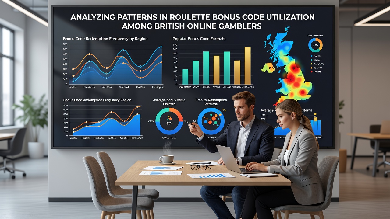 Data visualization showing roulette bonus code redemption patterns across UK regions and time periods