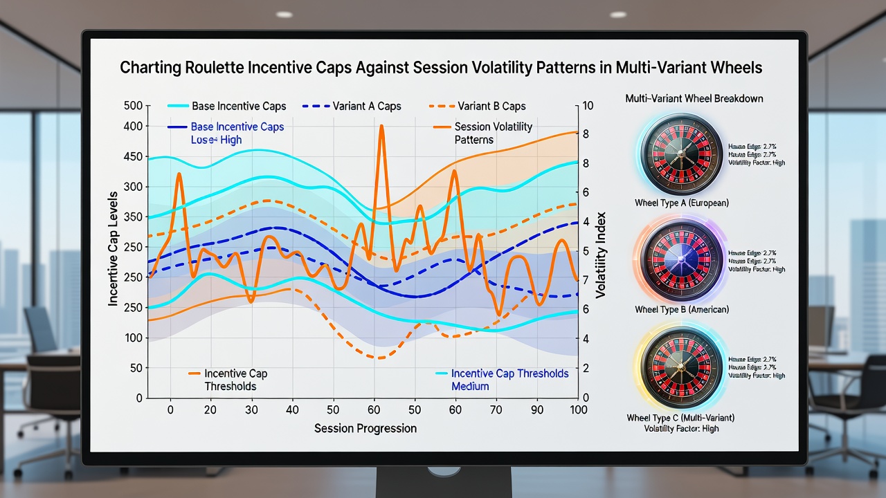 Data visualization of session volatility across multi-variant roulette wheels and corresponding incentive structures