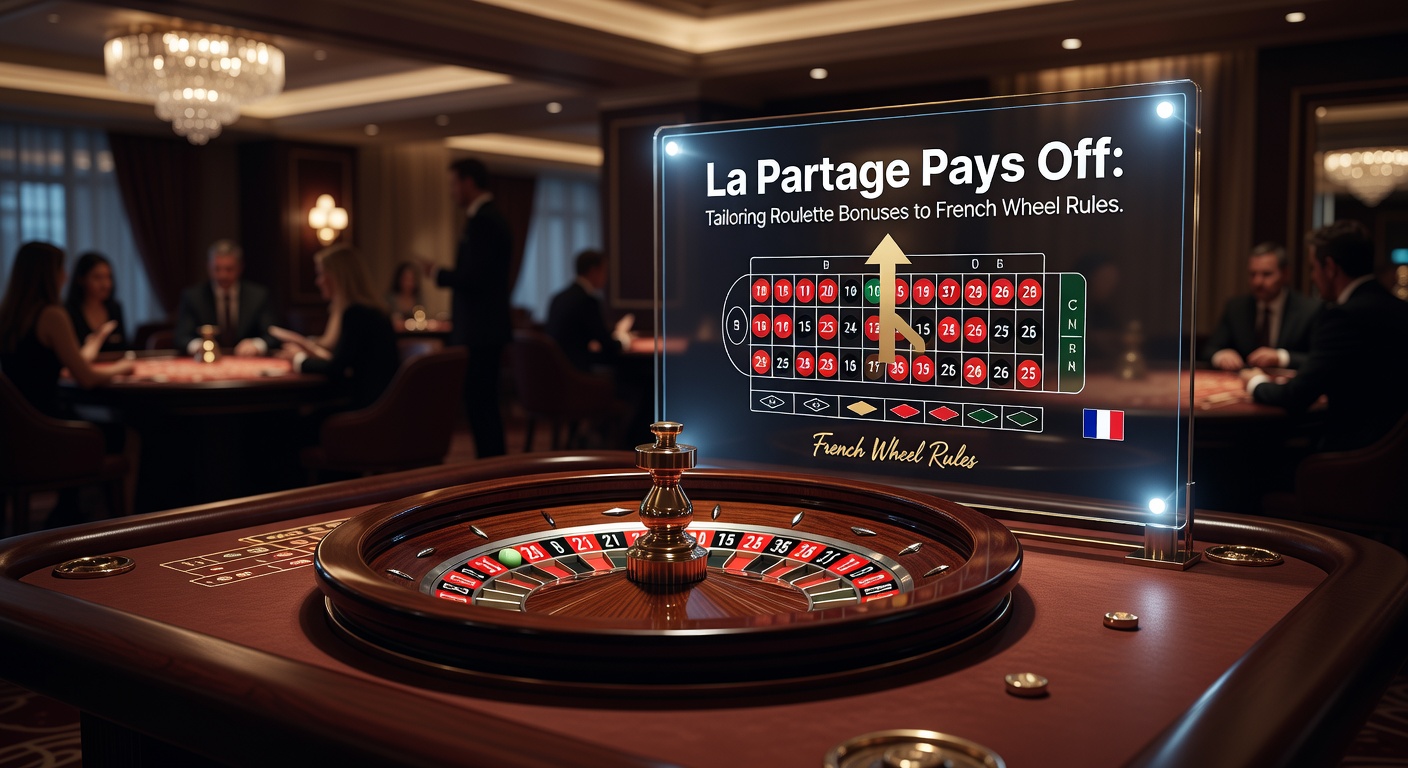 French roulette wheel featuring the La Partage rule marker, highlighting even-money bet advantages