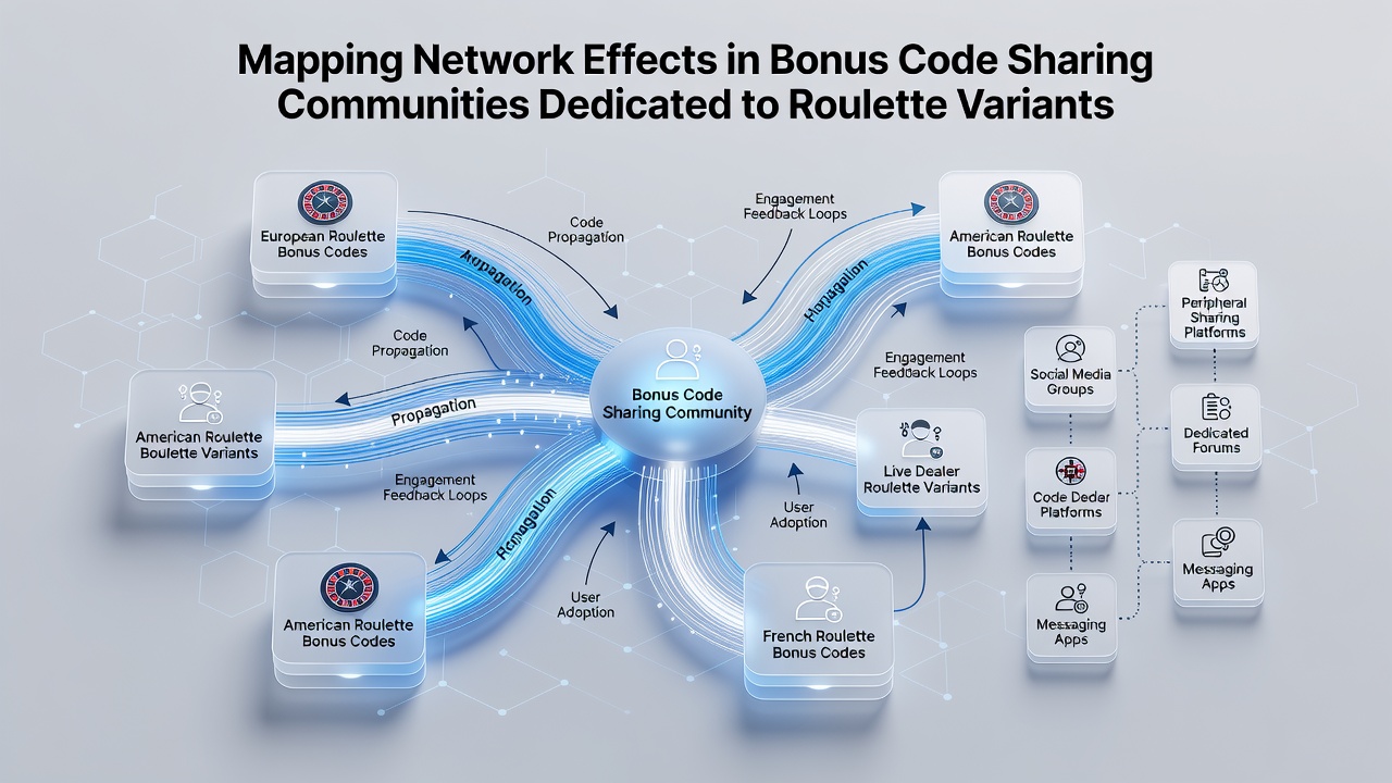 Network graph visualization highlighting clusters of roulette variant players linked through shared bonus codes and referral pathways