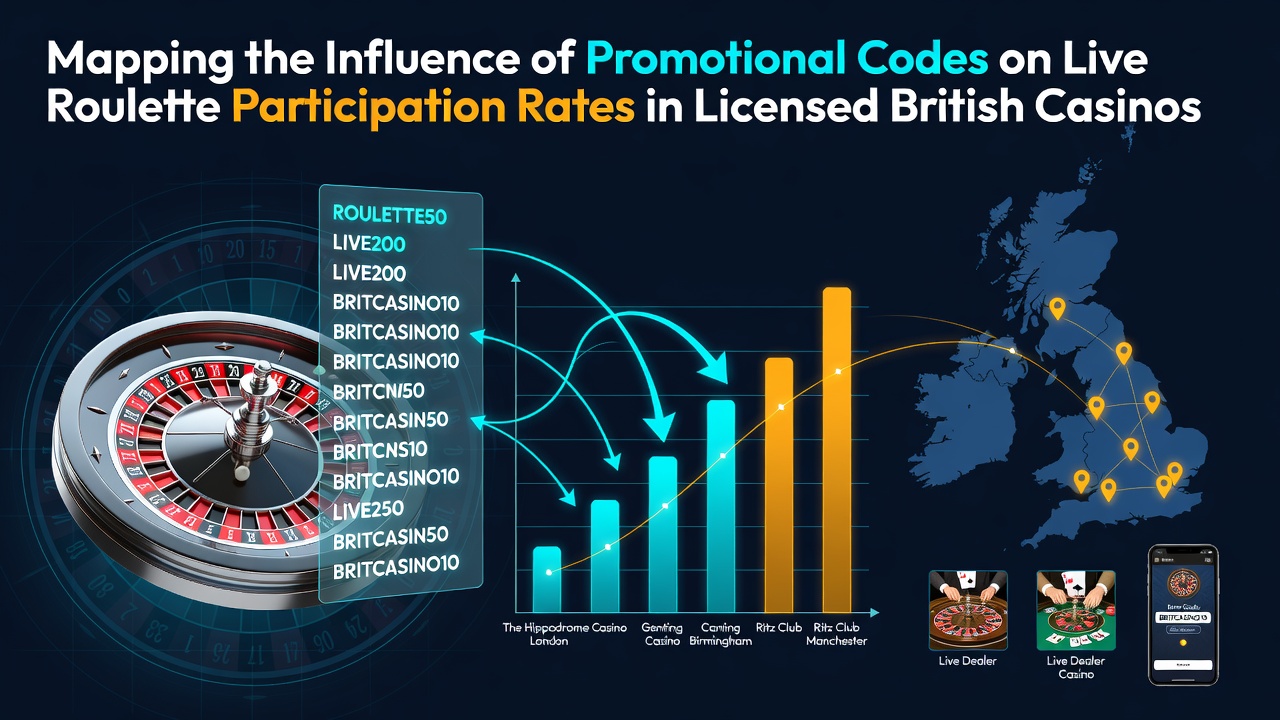 Data visualization showing promotional code usage and live roulette participation rates across British casino platforms