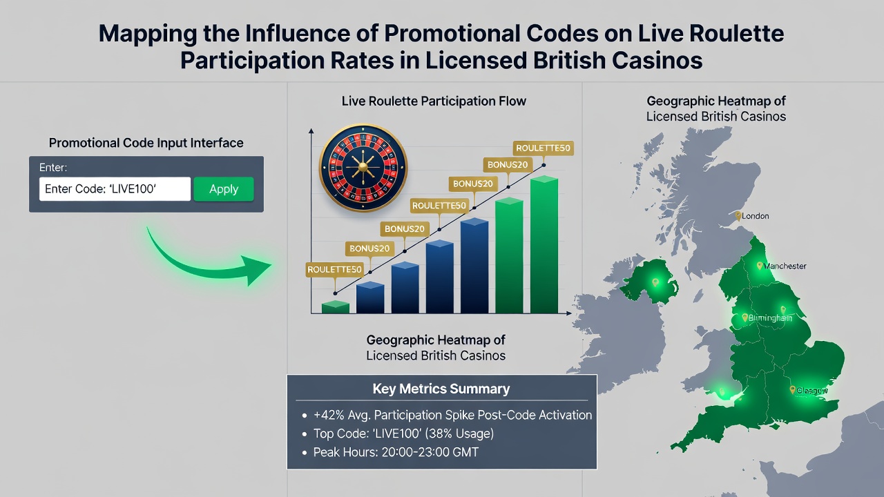 Infographic illustrating participation rate changes linked to different promotional code types in British casinos