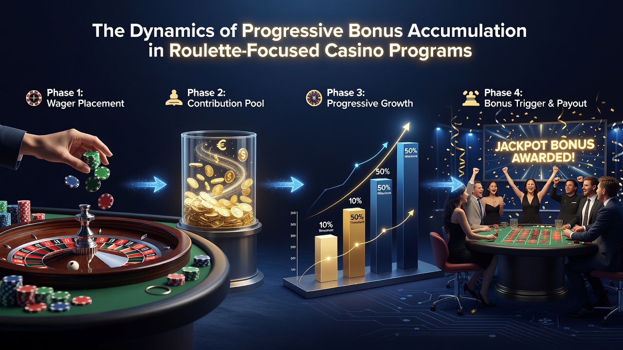 Dashboard view of bonus accumulation progress with roulette statistics and tier indicators