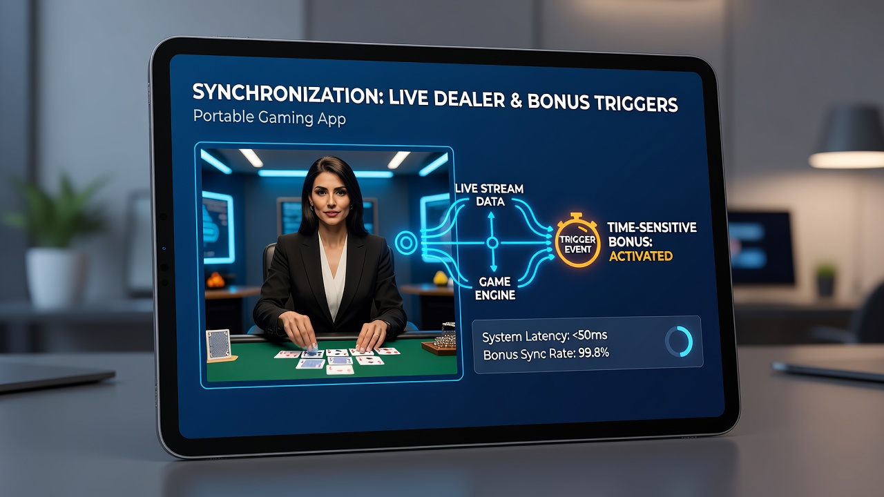 Close-up view of mobile app screen showing live dealer table alongside synchronized time-sensitive bonus notification