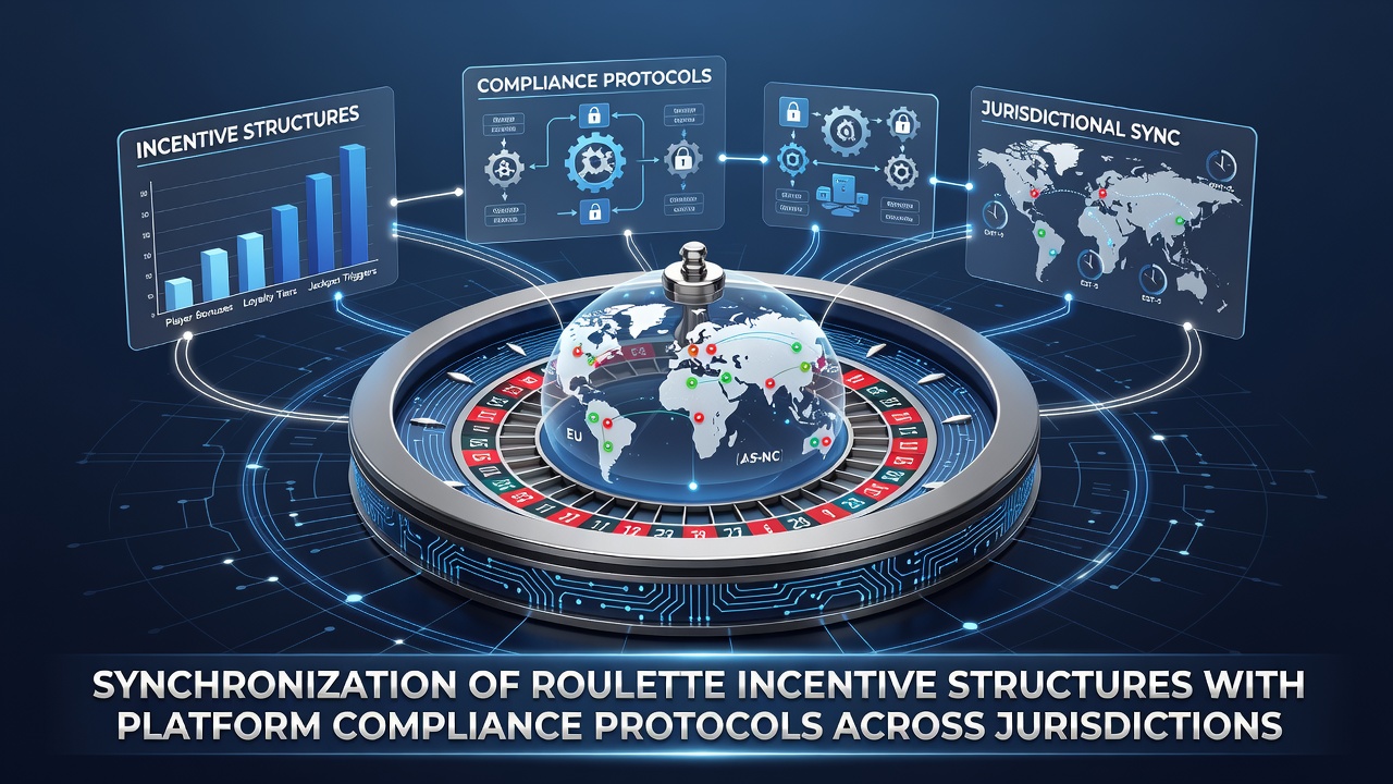 Roulette wheel and compliance documents side by side on a digital interface