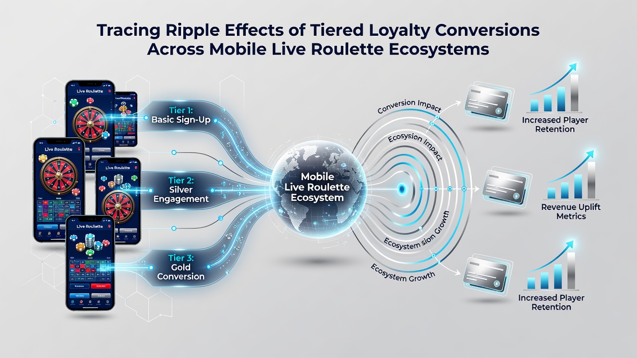 Analytics dashboard displaying ripple effects of loyalty conversions on live roulette player metrics