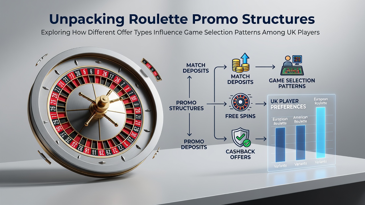 Roulette table with promotional overlays showing different bonus structures affecting player selections